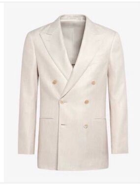 Suitsupply Double-Breasted Cream Blazer